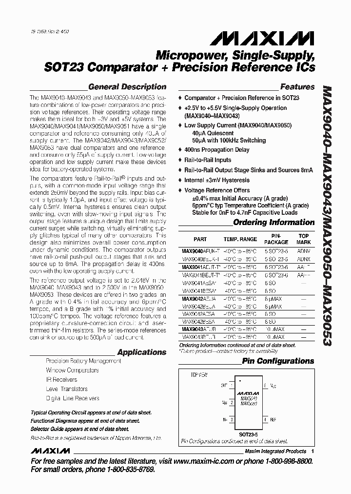 MAX9051AEUT-T_6133457.PDF Datasheet