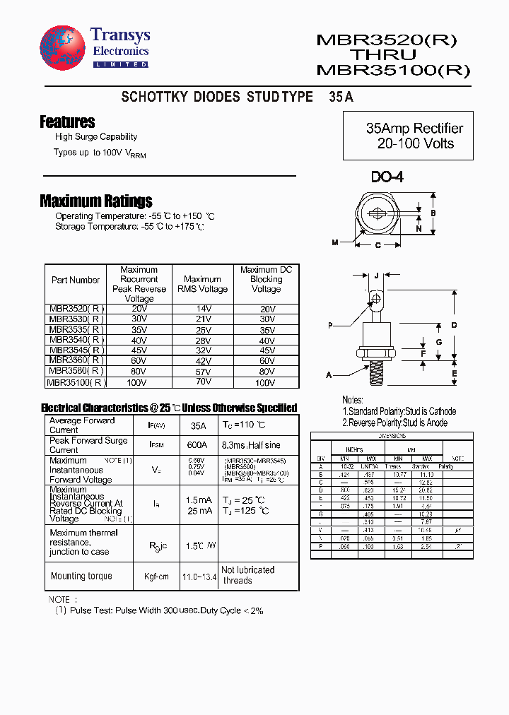 MBR3560R_6190380.PDF Datasheet