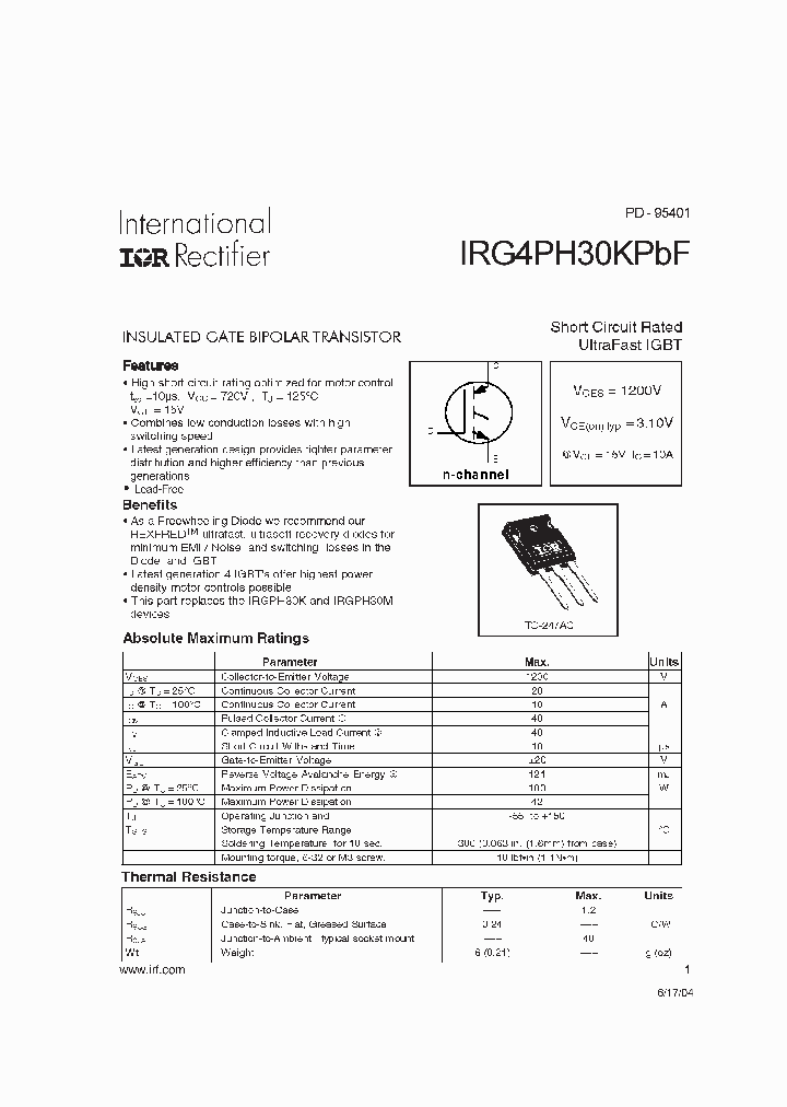 IRG4PH30KPBF_6208456.PDF Datasheet