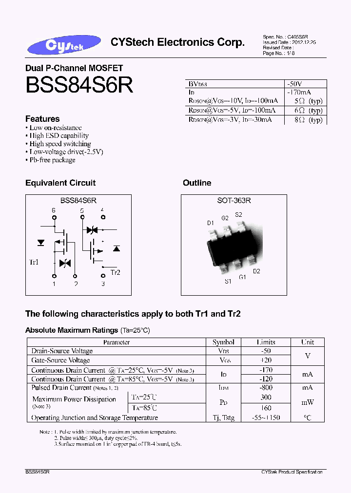 BSS84S6R-0-T1-G_6237130.PDF Datasheet