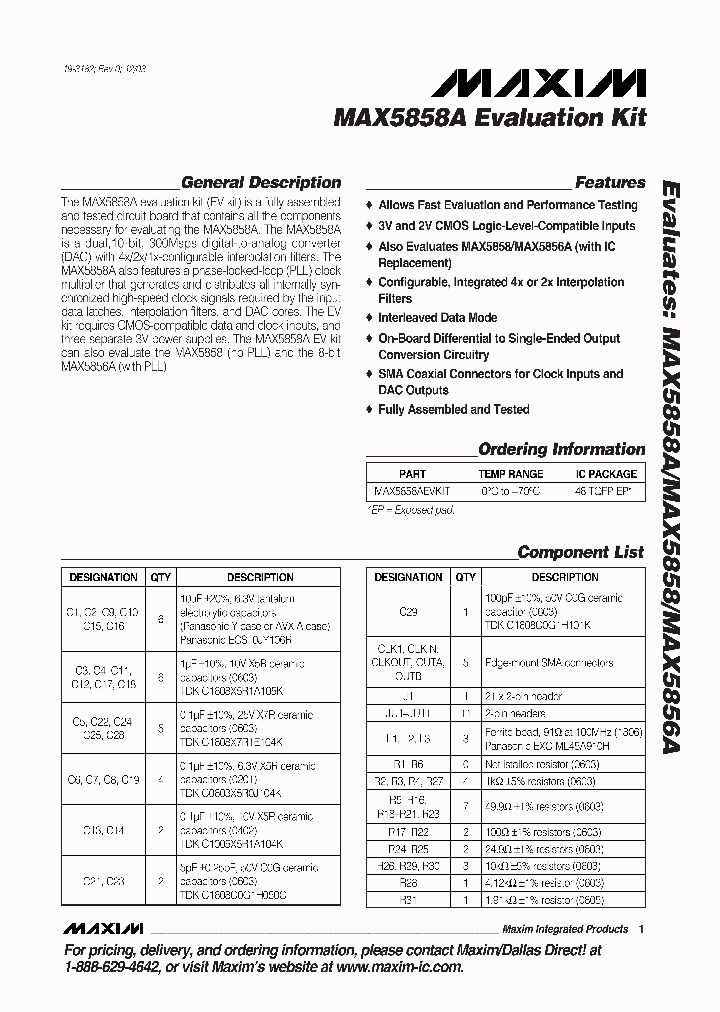 MAX5858AEVKIT_6303223.PDF Datasheet