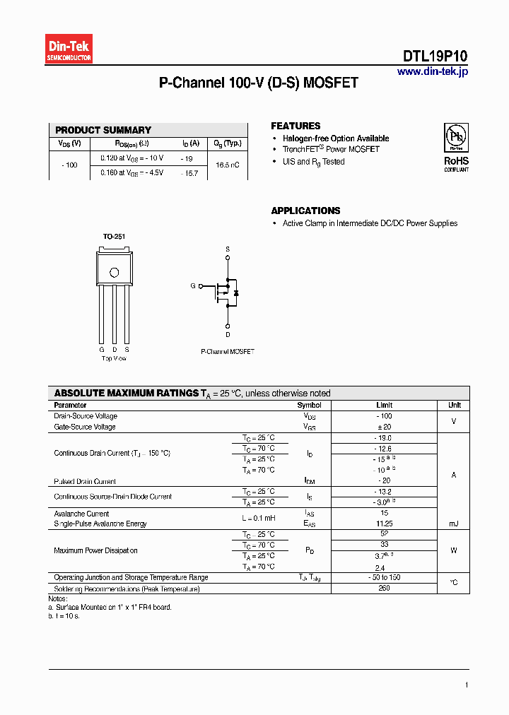 DTL19P10_6307420.PDF Datasheet