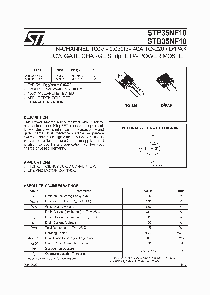 STB35NF10T4_6348499.PDF Datasheet