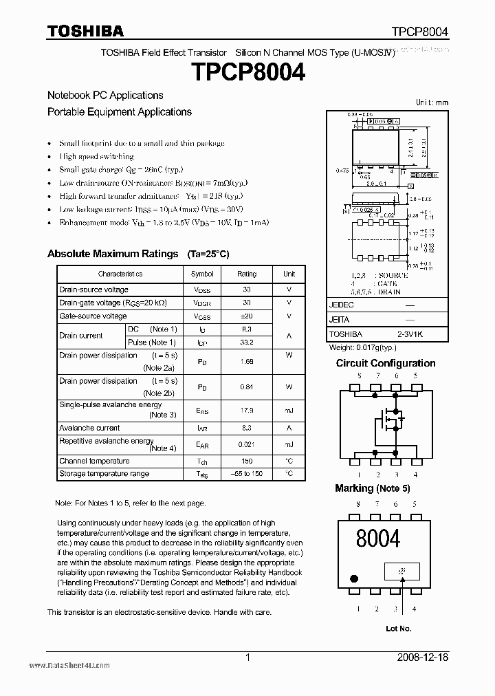 TPCP8004_6357824.PDF Datasheet