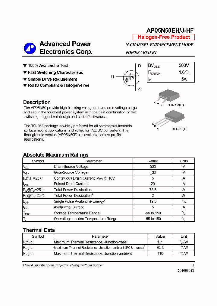 AP05N50EJ-HF_6368215.PDF Datasheet