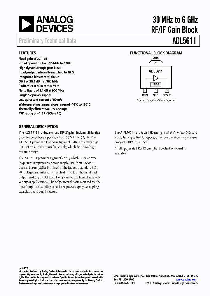 ADL5611ARKZ-R7_6368773.PDF Datasheet