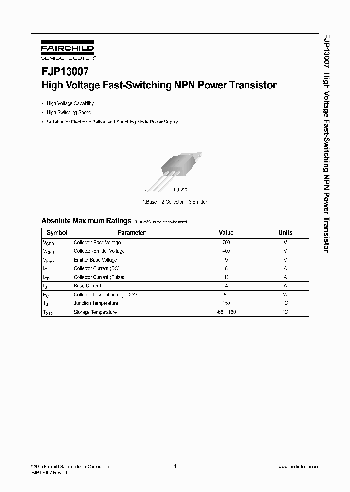 FJP13007H1TU_6413403.PDF Datasheet