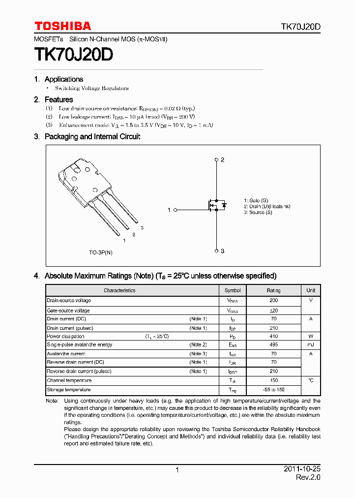 TK70J20D_6457007.PDF Datasheet