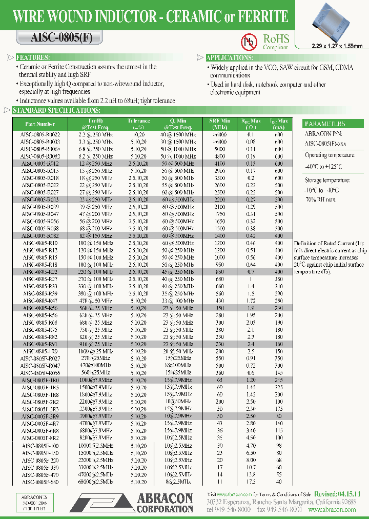 AISC-0805-R22_6485656.PDF Datasheet