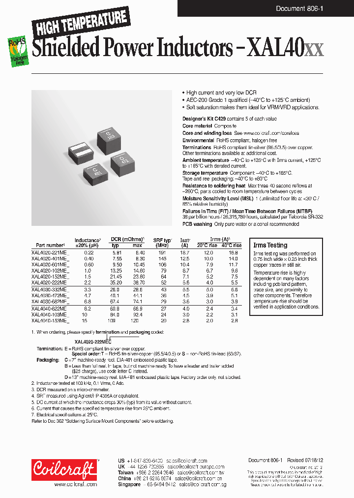 XAL4020-152ME_6515267.PDF Datasheet