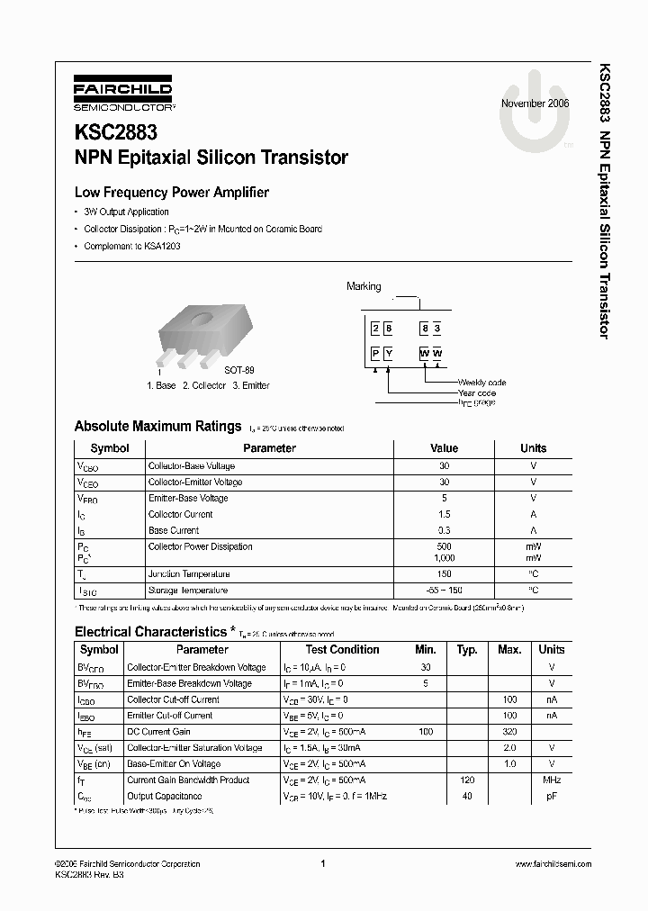 KSC2883_6514793.PDF Datasheet
