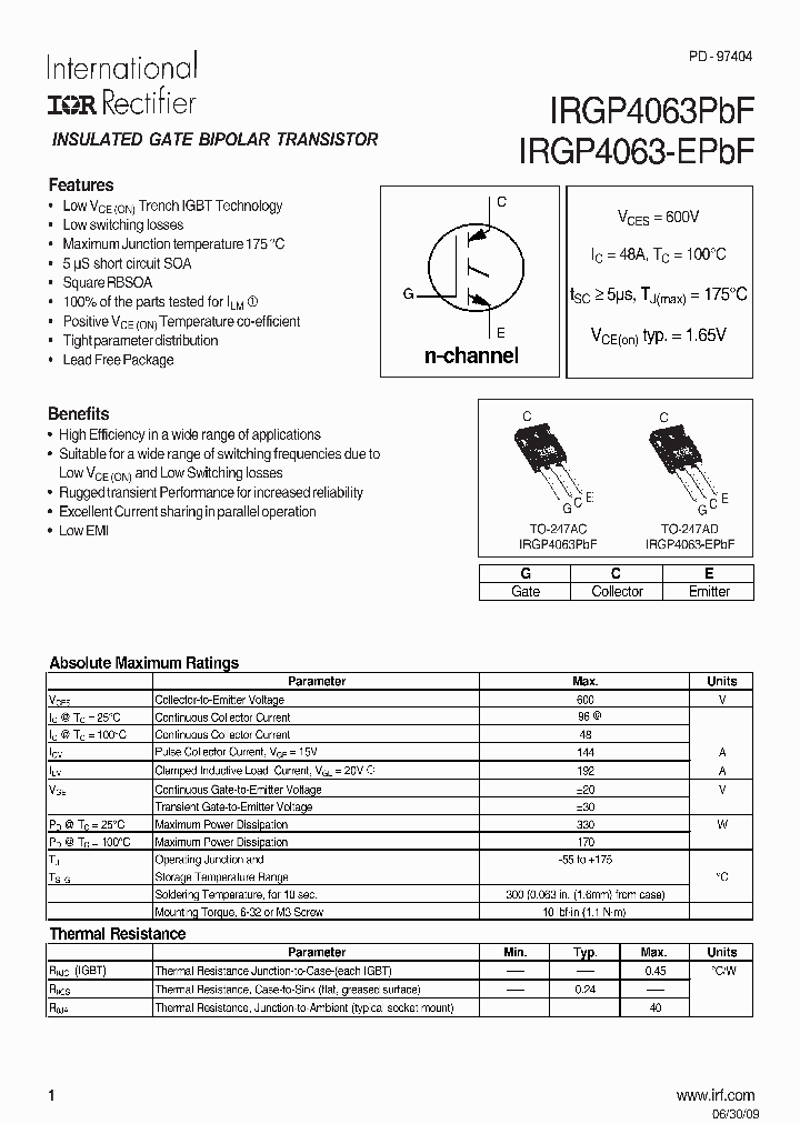 IRGP4063PBF_6543230.PDF Datasheet