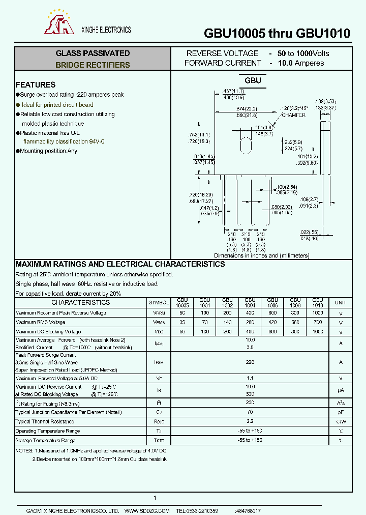 GBU1010_6560278.PDF Datasheet