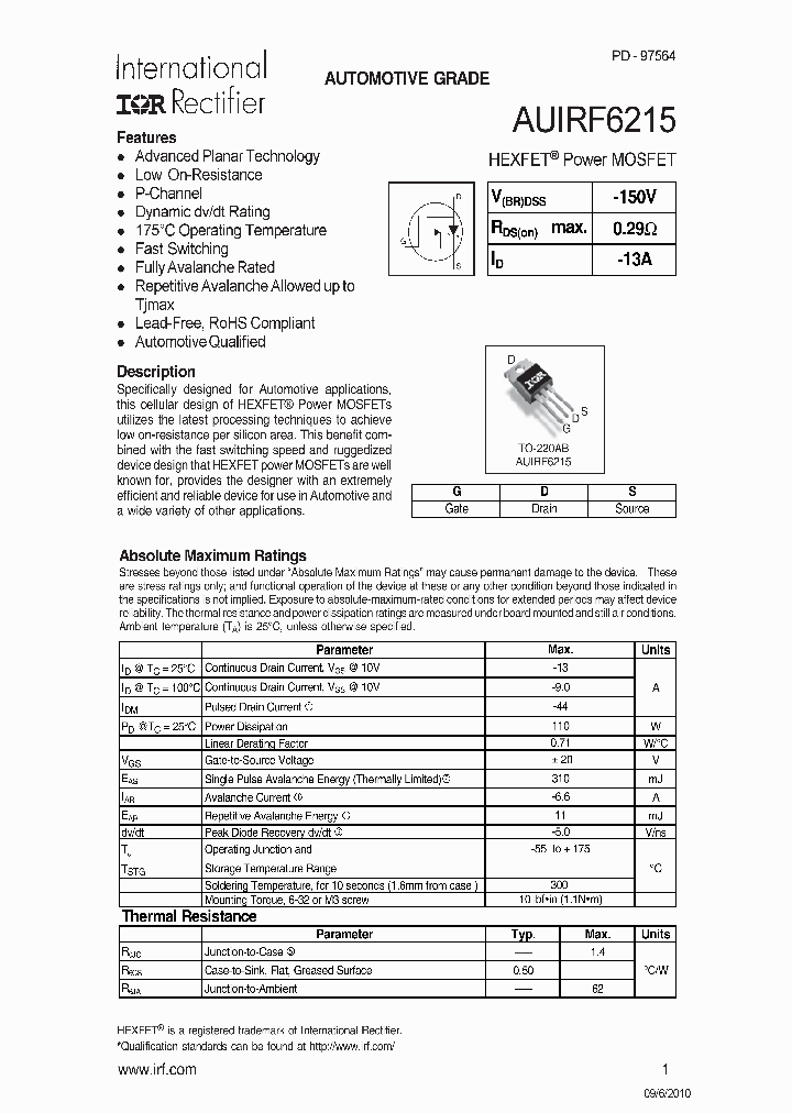 AUIRF6215_6566363.PDF Datasheet