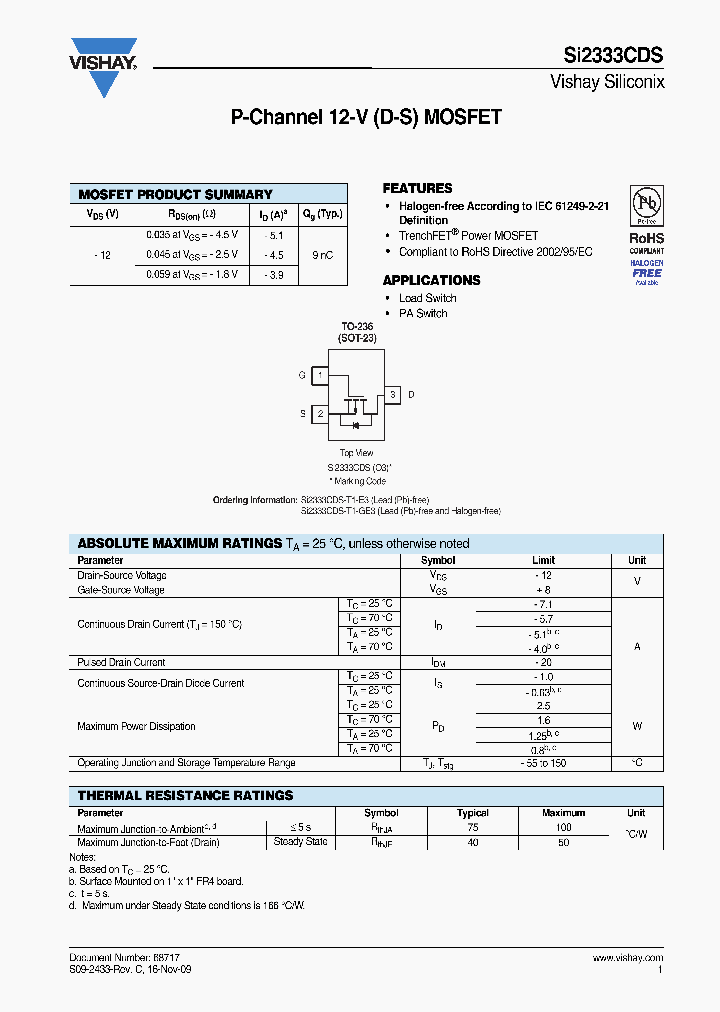 SI2333CDS-T1-GE3_6601212.PDF Datasheet