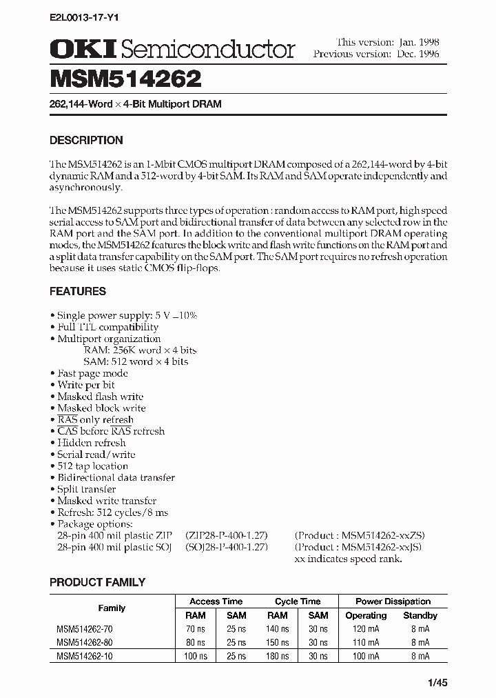 MSM514262-80ZS_6633165.PDF Datasheet