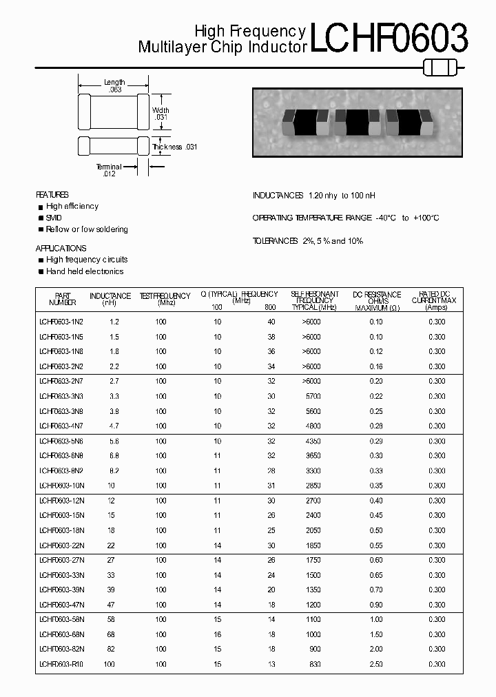 LCHF0603-12NG_6644446.PDF Datasheet