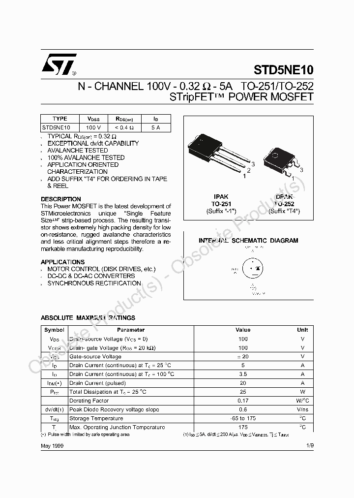 STD5NE10-1_6654321.PDF Datasheet