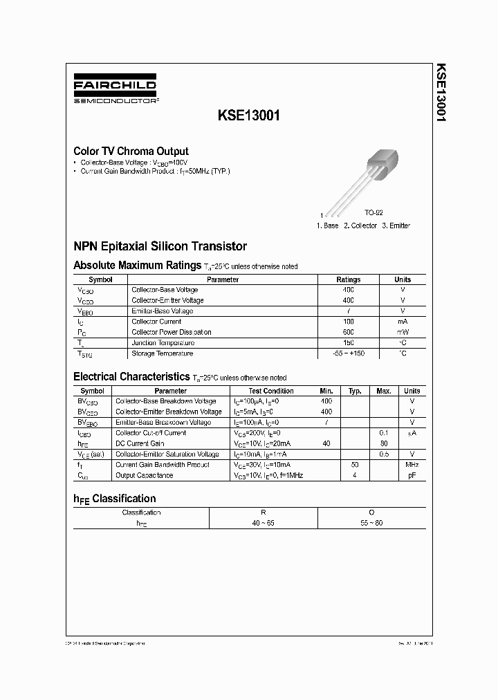 KSE13001H2BU_6682766.PDF Datasheet