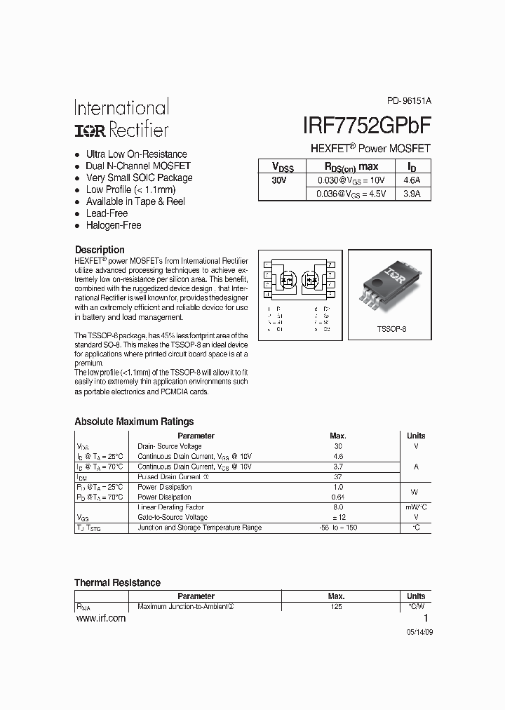 IRF7752GPBF_6696138.PDF Datasheet