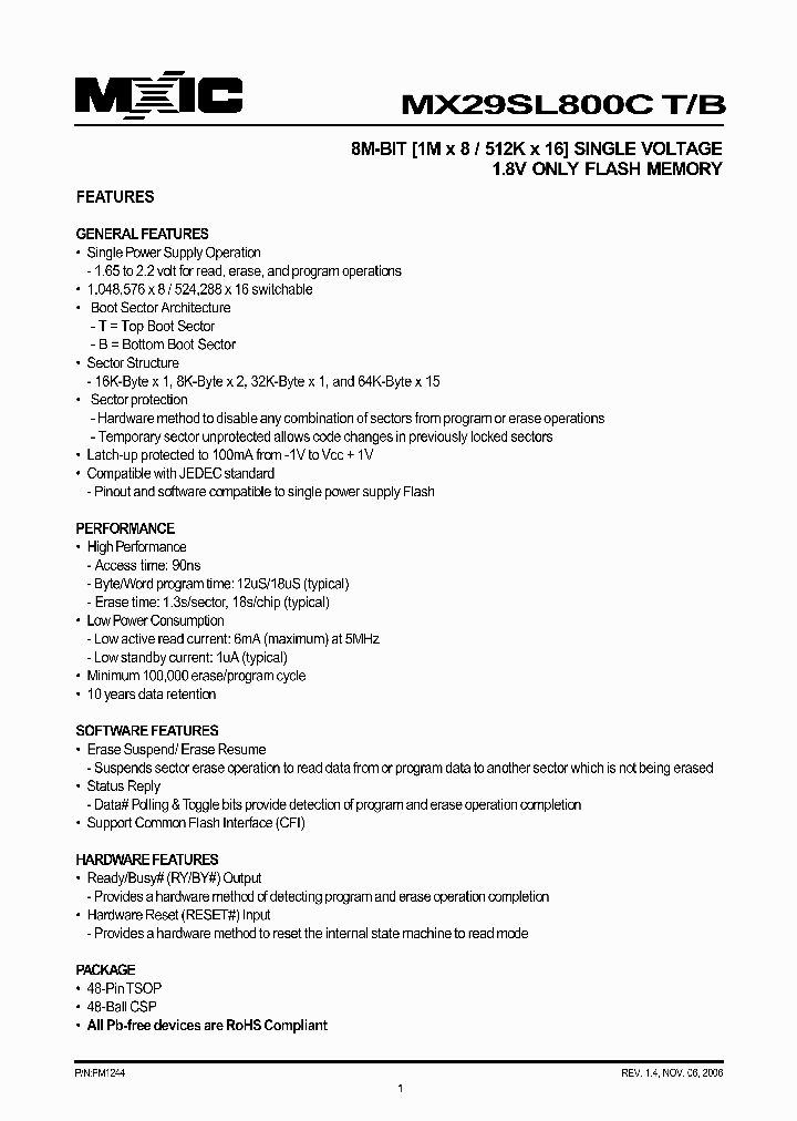MX29L800CTXBC-90_6719567.PDF Datasheet