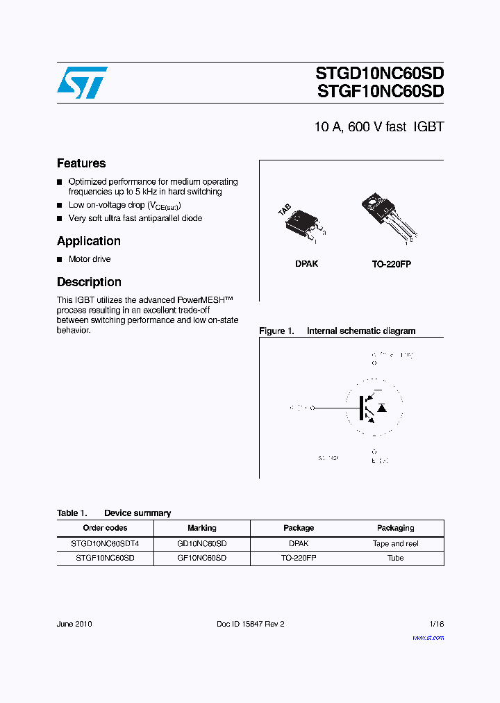 STGF10NC60SD_6731725.PDF Datasheet