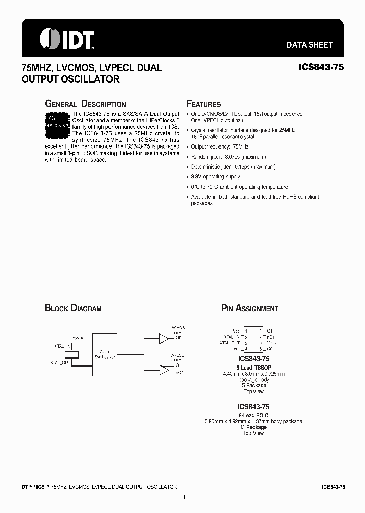 ICS843AG-75T_6776732.PDF Datasheet