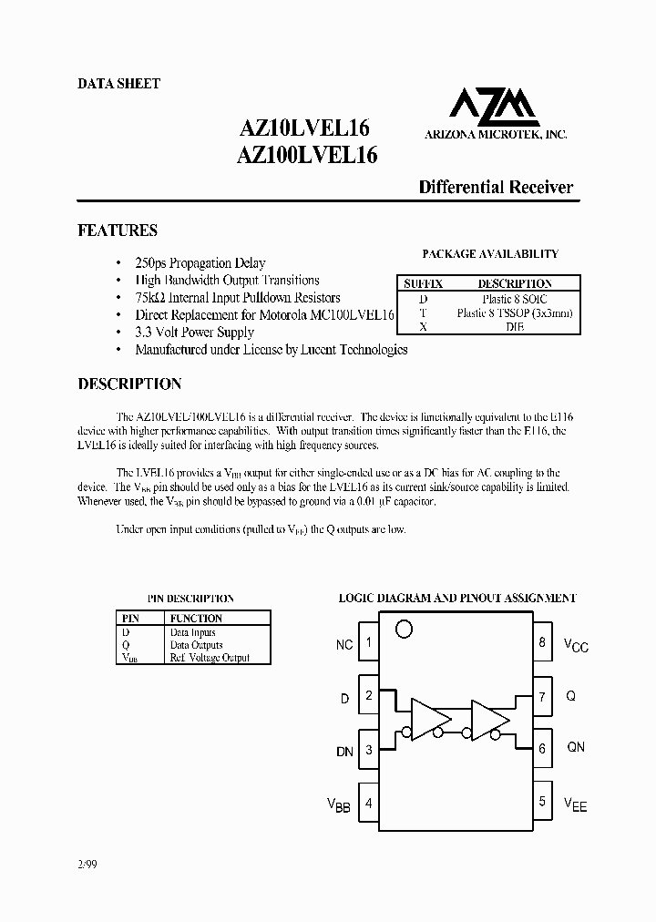 AZ10LVEL16T_6811266.PDF Datasheet