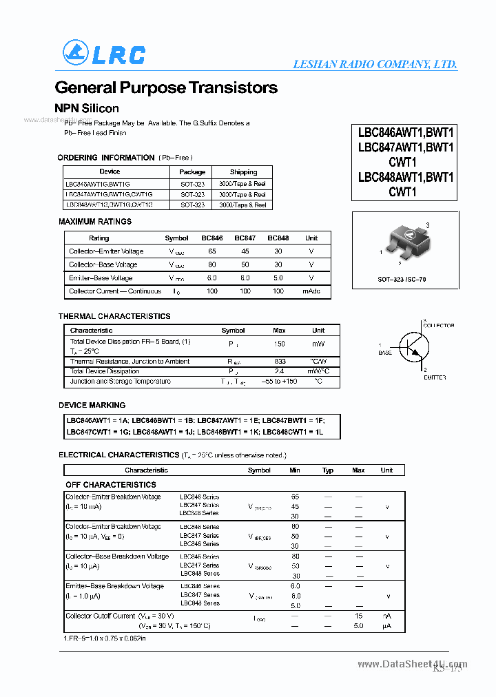 LBC846AWT1_6947988.PDF Datasheet