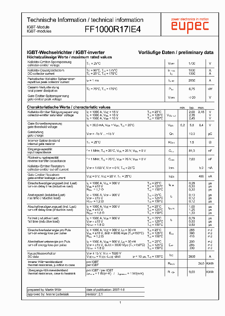 FF1000R17IE4_6846879.PDF Datasheet