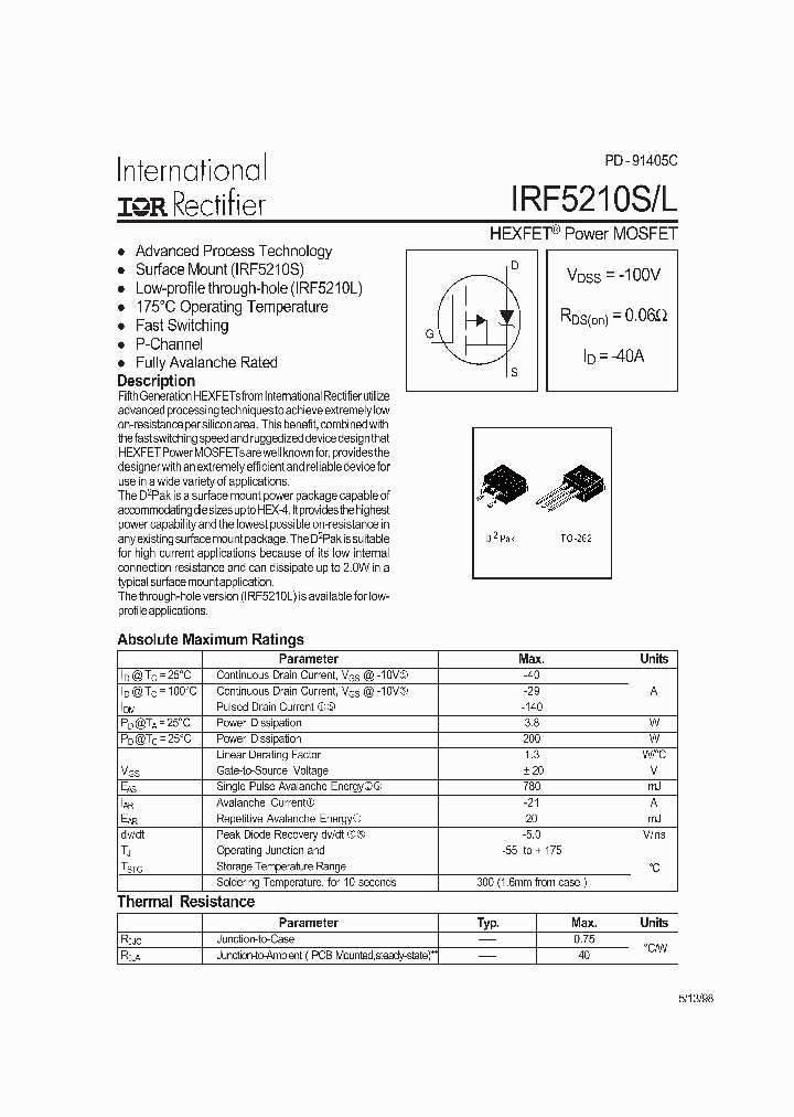 IRF5210STRLHR_6858213.PDF Datasheet