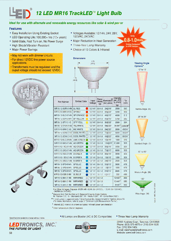 LEDTRONICSINC-MR16-12-0UY-240AN_6883220.PDF Datasheet