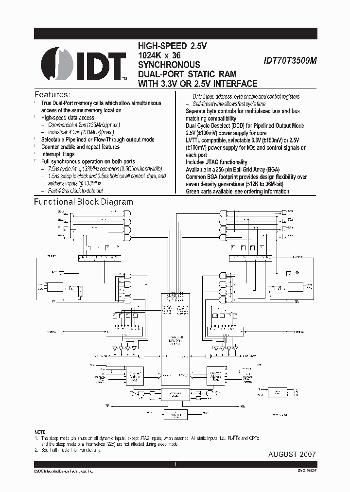 IDT70T3509MS133BPGI_6897590.PDF Datasheet