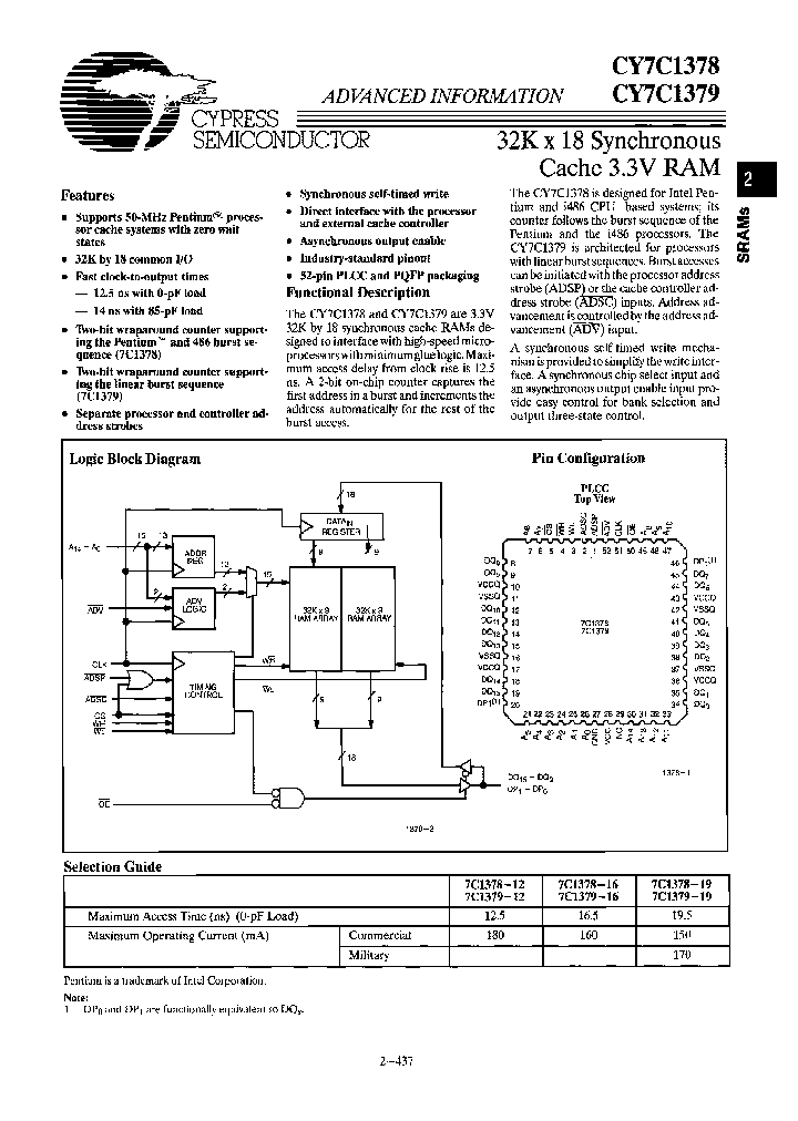 CY7C1378-16JC_6894867.PDF Datasheet