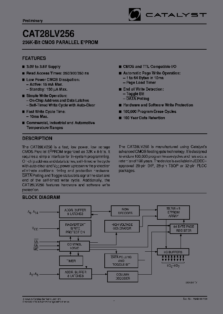 CAT28LV256HT13I-30T_6901839.PDF Datasheet