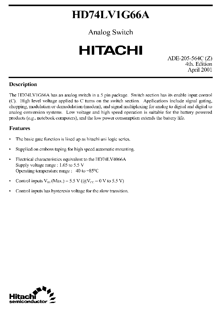 HD74LV1G66AVS_6912117.PDF Datasheet