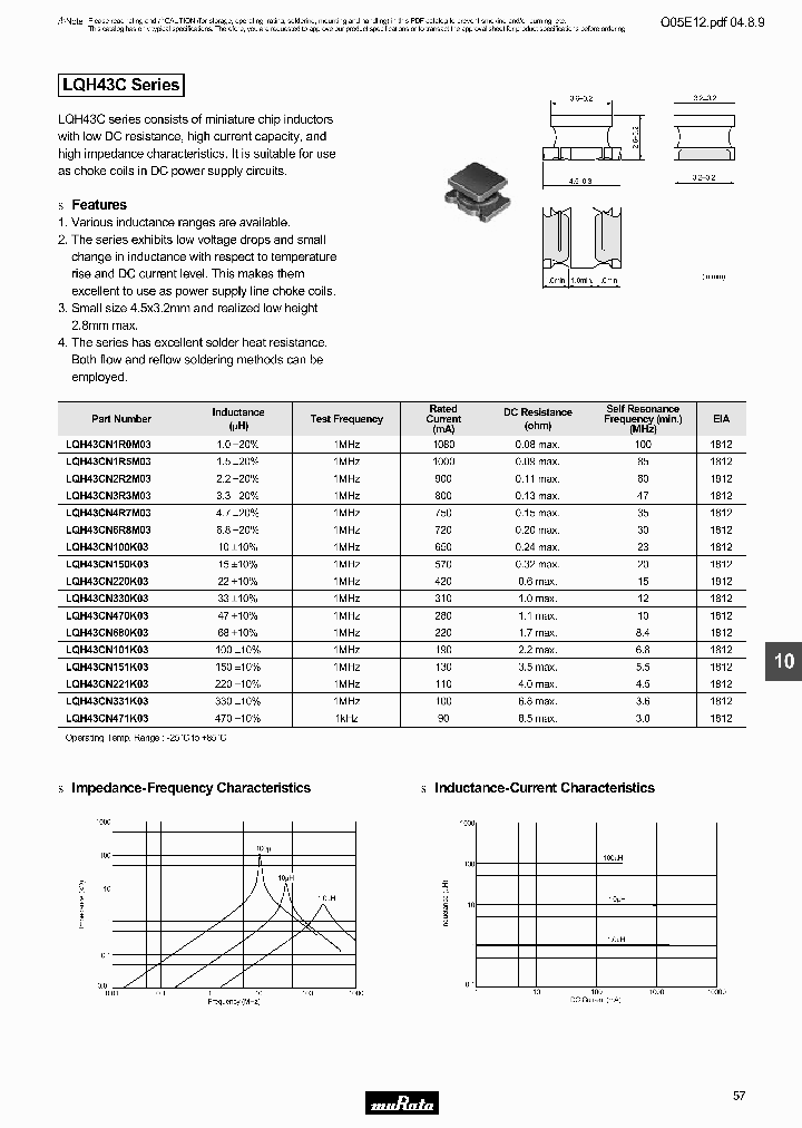 LQH43CN100K03_6940203.PDF Datasheet