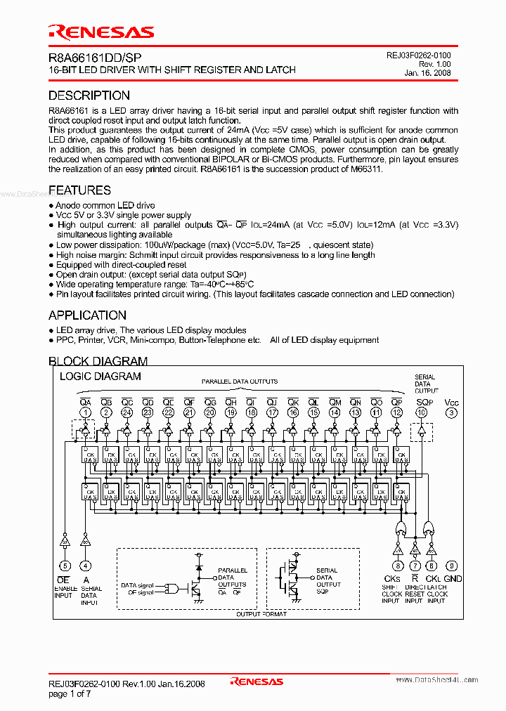 R8A66161SP_6992625.PDF Datasheet