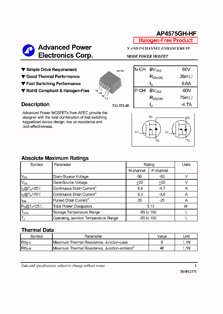 AP4575GH-HF_6993684.PDF Datasheet