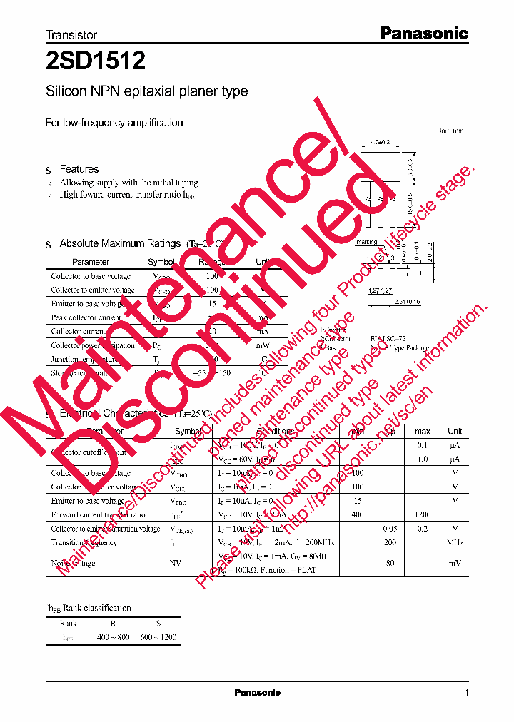 PANASONICCORP-2SD1512S_7003830.PDF Datasheet