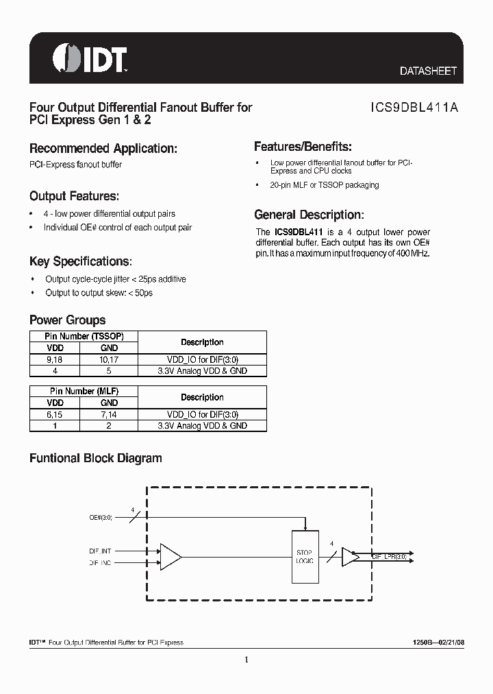 9DBL411AKLF_7013655.PDF Datasheet