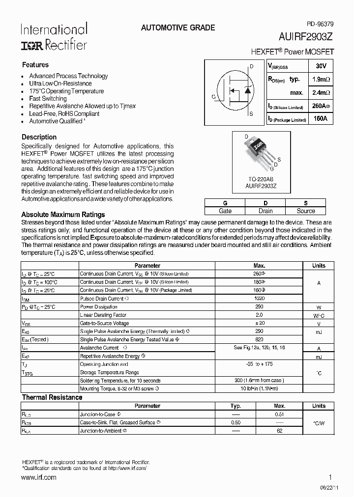 AUIRF2903Z_7015520.PDF Datasheet