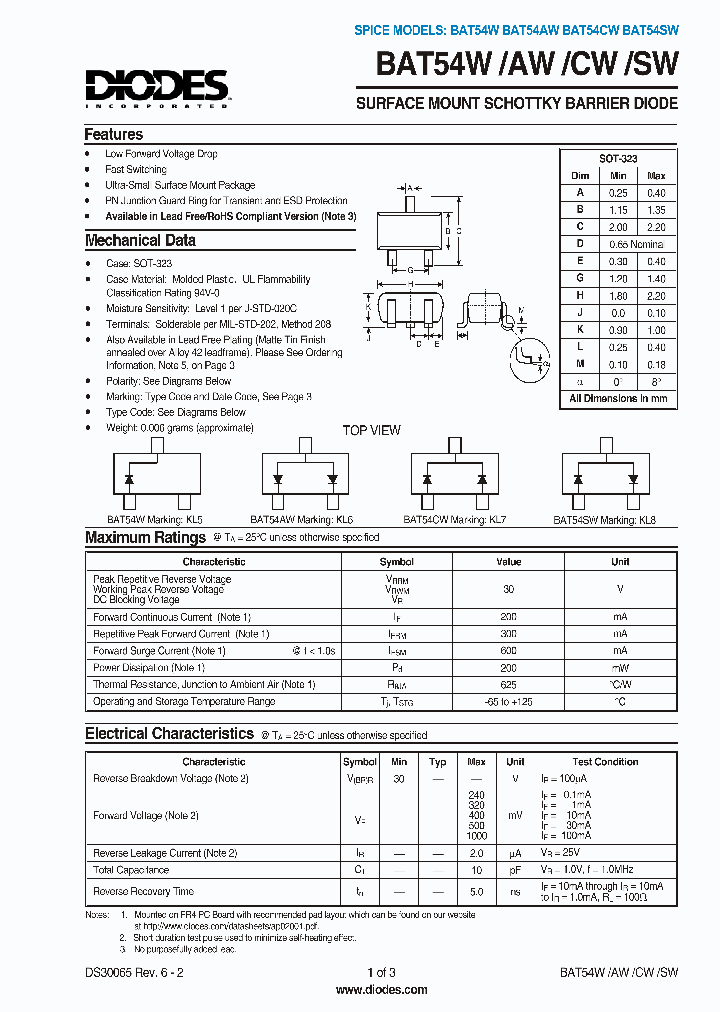 BAT54W-7_7022764.PDF Datasheet