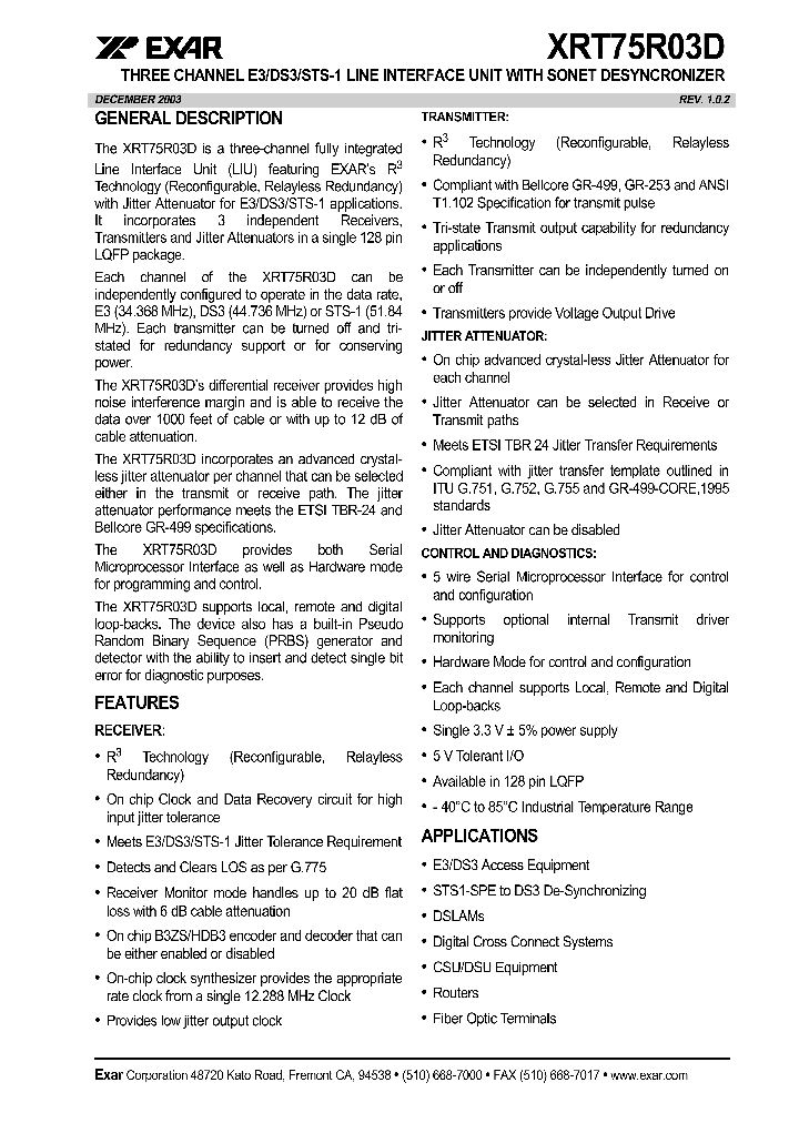 EXARCORP-XRT75R03DIV_7196430.PDF Datasheet