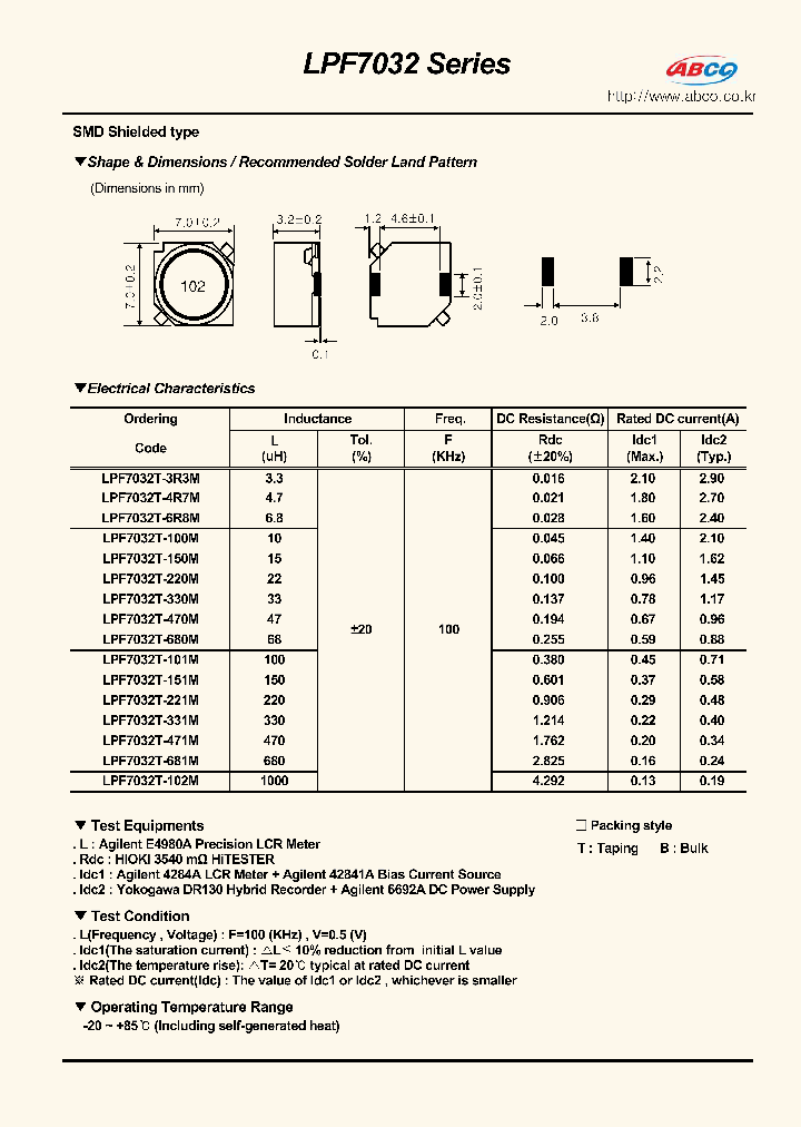 LPF7032T-3R3M_7215265.PDF Datasheet