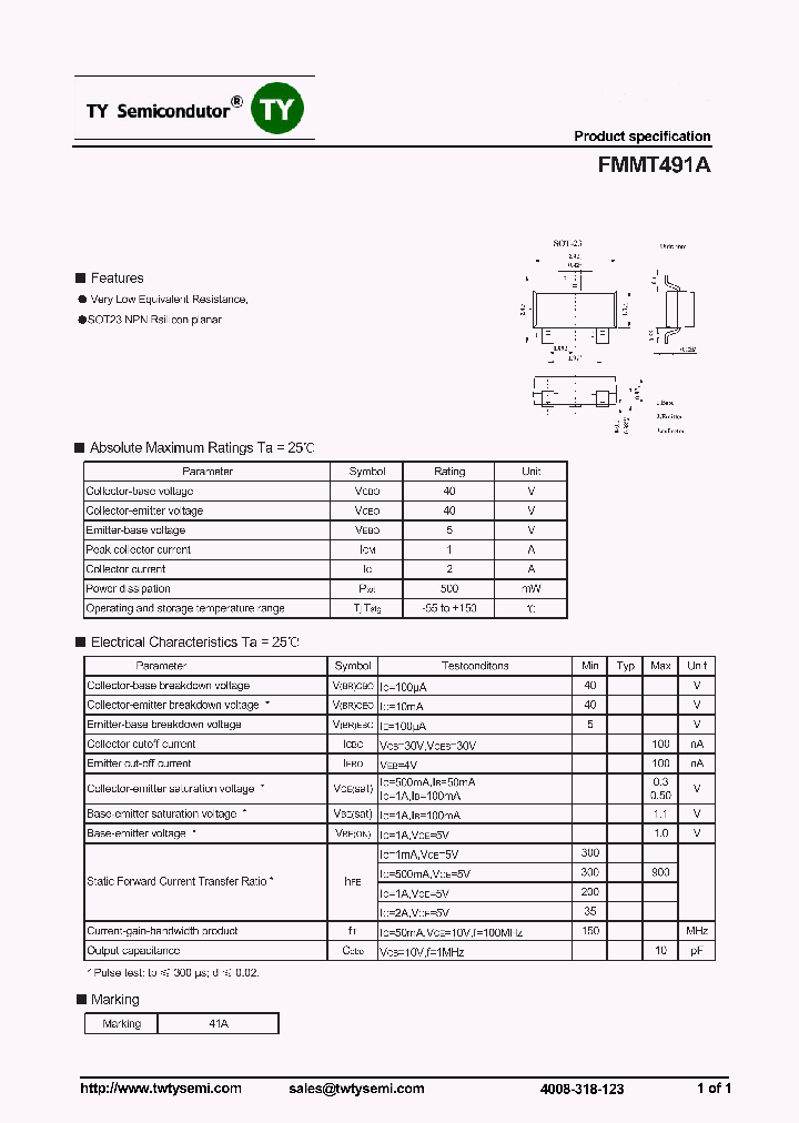 FMMT491A_7221332.PDF Datasheet