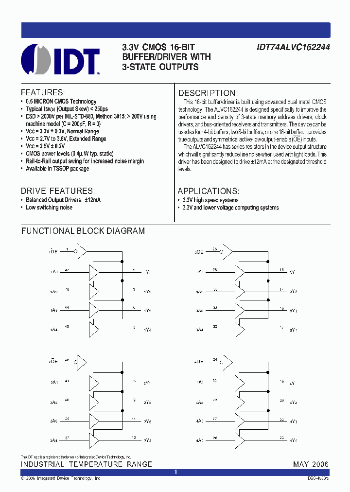 IDT74ALVC162244PAG_7237767.PDF Datasheet