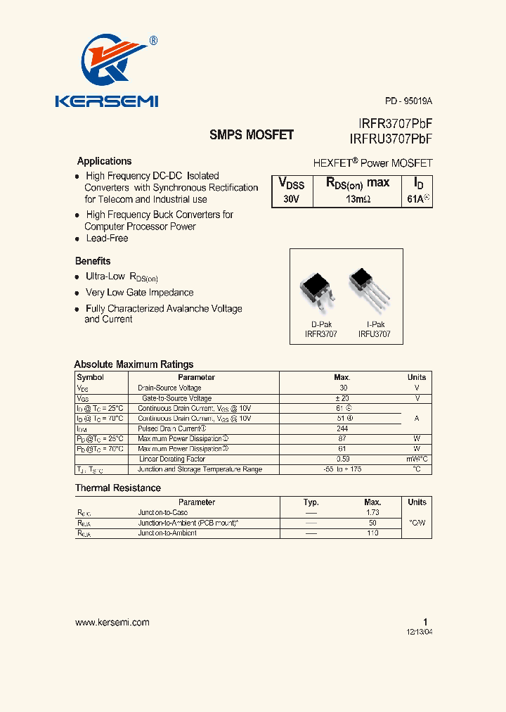 IRFR3707PBF_7244766.PDF Datasheet