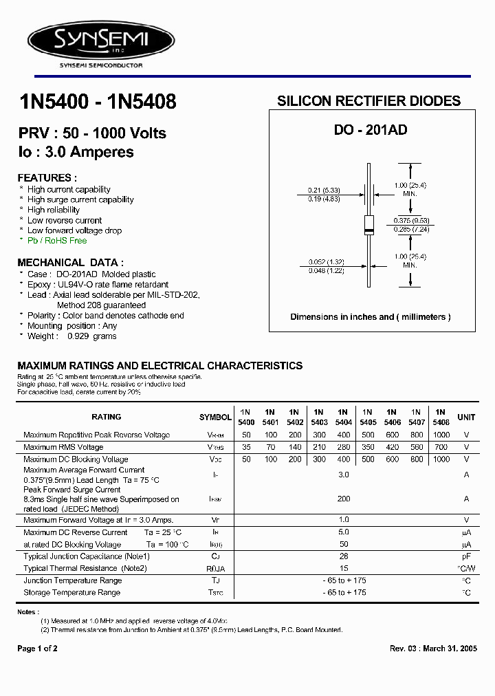 1N5405_7245727.PDF Datasheet