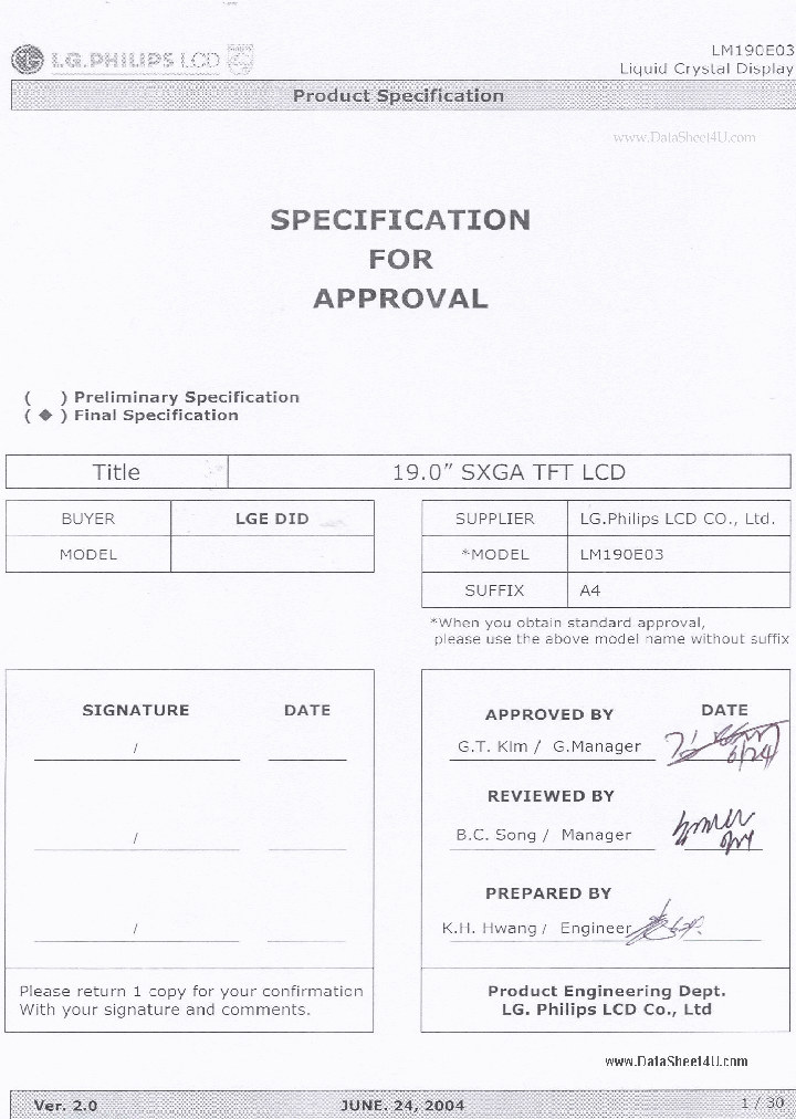 LM190E03_7251258.PDF Datasheet